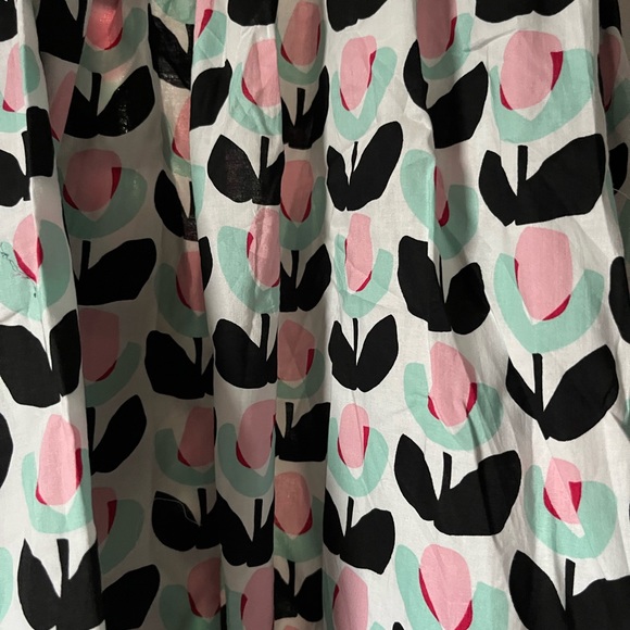 Smak Parlor Mod 60s Flower Print Babydoll Dress Large - Picture 4 of 6